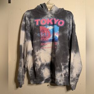 Popular Poison Tokyo Graphic Hoodie - Black and White Size Large Pre-owned